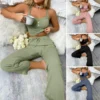 Ensemble Pyjama Chic Et Côtelé Pour Femme • Moment Cocooning -Maison Série 87669 qumsjo