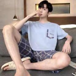 Pyjama D'été Agréable Pour Homme • Moment Cocooning -Maison Série 89083 dx1j2i