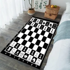 Tapis Cocooning Jeu D'échecs • Moment Cocooning 8 Tapis Cocooning Jeu D'échecs • Moment Cocooning -Maison Série BeddingOutlet tapis de sol noir et blanc pour enfants et adolescents grand tapis de salle de