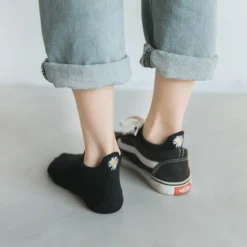 Chaussettes Marguerites • Moment Cocooning -Maison Série Chaussettes cor ennes d t pour femmes jolies chaussettes fleurs 2