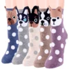 Chaussettes Canines à Pois • Moment Cocooning -Maison Série Chaussettes en coton pois pour femmes motif de dessin anim mignonnes pour f te la maison