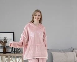 Pyjama Confortable En Flanelle à Capuche Pour Femme • Moment Cocooning -Maison Série GEZgzG