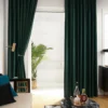Rideau Long Occultant En Velours Vert Olive • Moment Cocooning 2 Rideau Long Occultant En Velours Vert Olive • Moment Cocooning -Maison Série Rideaux occultants en velours vert Olive cousus de couleur unie personnalis s style nordique pour chambre