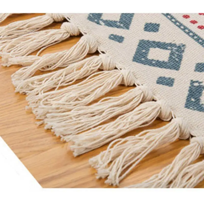 Tapis Bohème Rétro En Coton Et Lin Tissé à La Main • Moment Cocooning 8 Tapis Bohème Rétro En Coton Et Lin Tissé à La Main • Moment Cocooning – Image 6