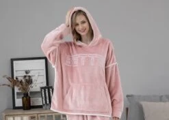 Pyjama Confortable En Flanelle à Capuche Pour Femme • Moment Cocooning