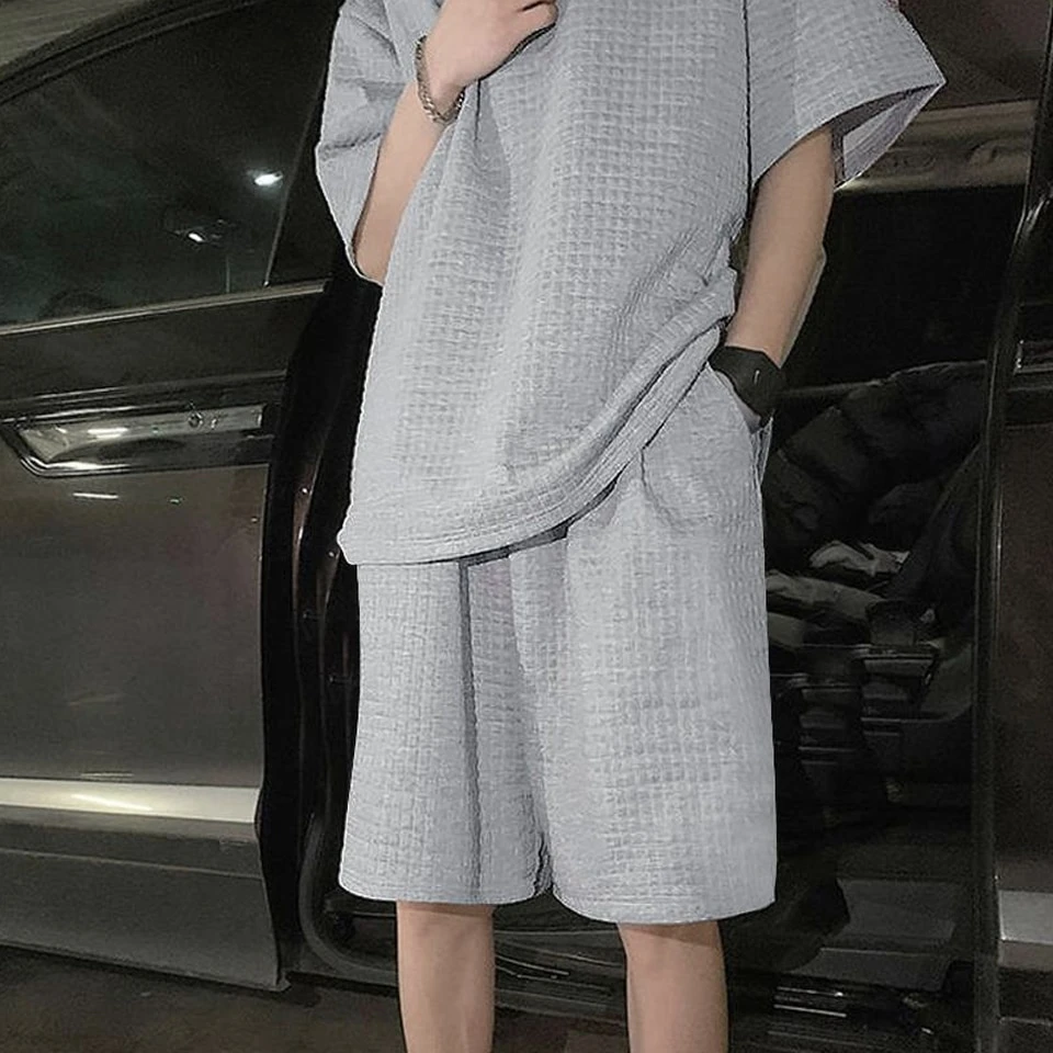 Ensemble D'été Décontracté Pour Hommes En Tissu Gaufré • Moment Cocooning 13 Ensemble D'été Décontracté Pour Hommes En Tissu Gaufré • Moment Cocooning – Image 11