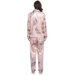 Ensemble De Pyjama En Satin Imprimé Floraux • Moment Cocooning -Maison Série psrd