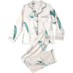 Ensemble De Pyjama En Satin Imprimé Floraux • Moment Cocooning -Maison Série pt
