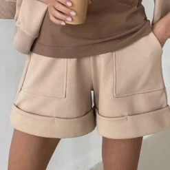 Short Décontracté Taille Haute En Coton Pour Femme • Moment Cocooning -Maison Série sdc