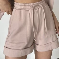 Short Décontracté Taille Haute En Coton Pour Femme • Moment Cocooning